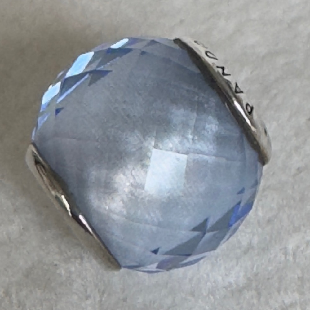 Authentic Pandora Murano  Glass Geometric Faceted Light Blue Charm - Picture 5 of 9